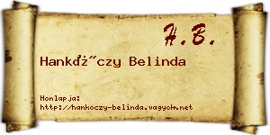 Hankóczy Belinda névjegykártya